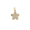 Pendente in oro giallo e bianco a forma di fiore