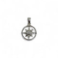 Pendente rosa dei venti in oro bianco 18 kt con diamanti