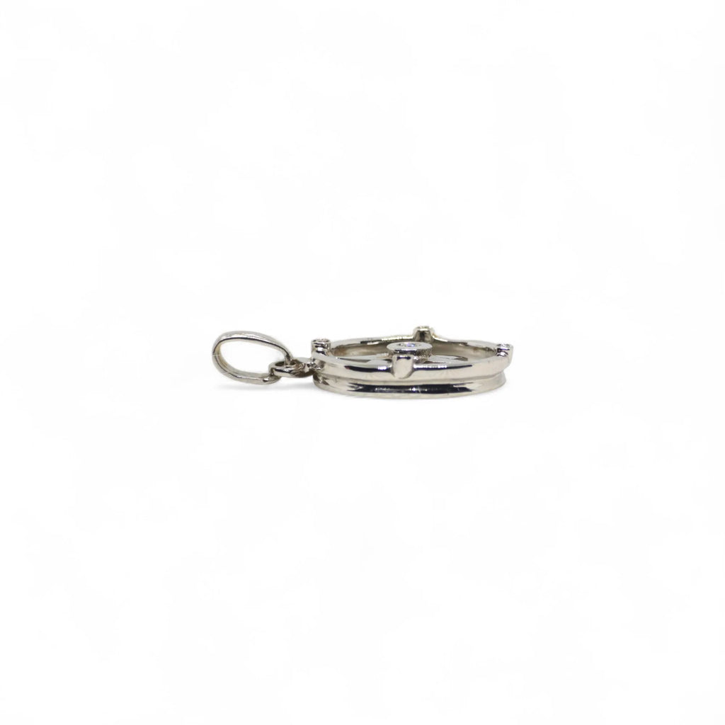 Pendente rosa dei venti in oro bianco 18 kt con diamanti