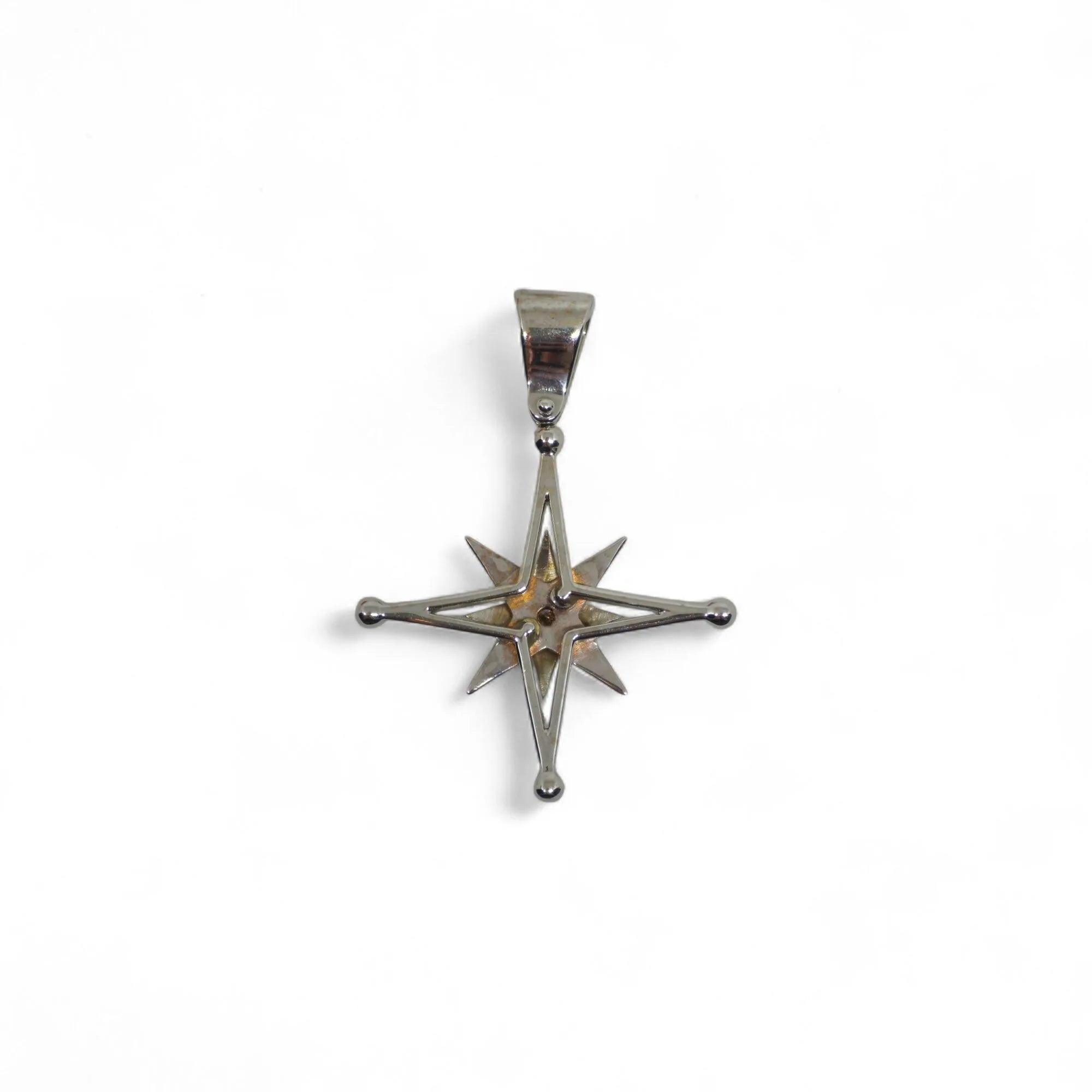 Pendente stella polare in oro bianco 18 kt con diamante
