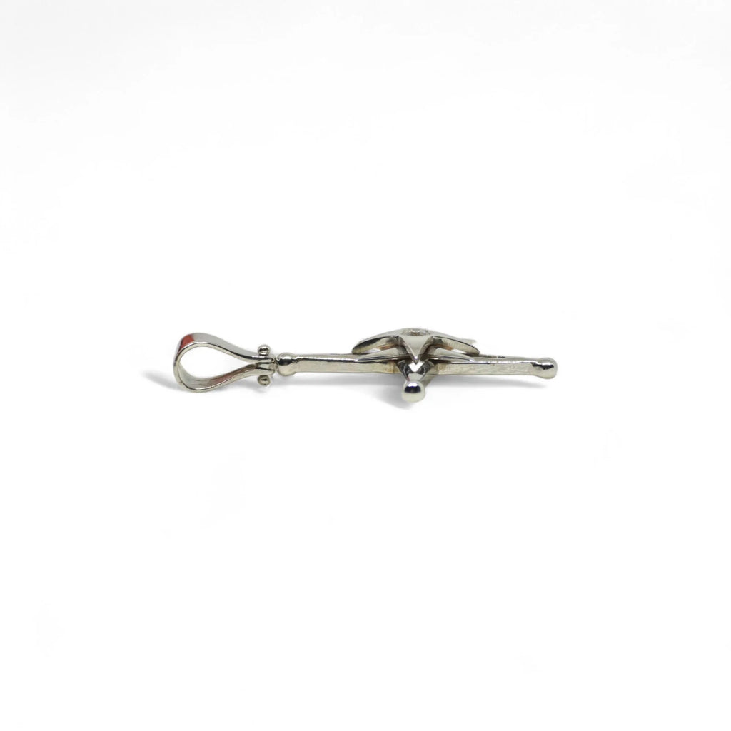 Pendente stella polare in oro bianco 18 kt con diamante