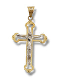 Pendente croce con cristo in oro bicolore 375 Igold