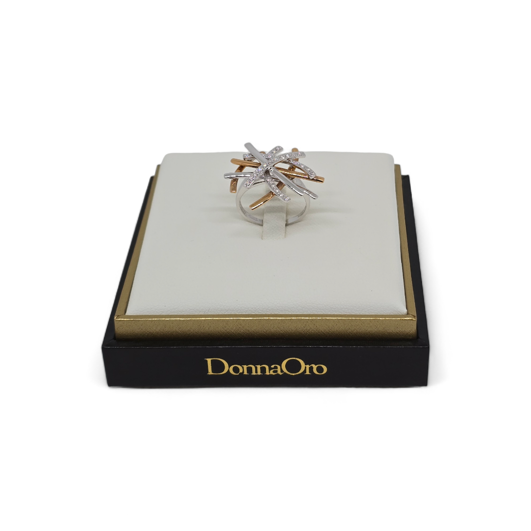 Ring Gold 750 Bicolor DonnaOro mit Diamanten KF4299