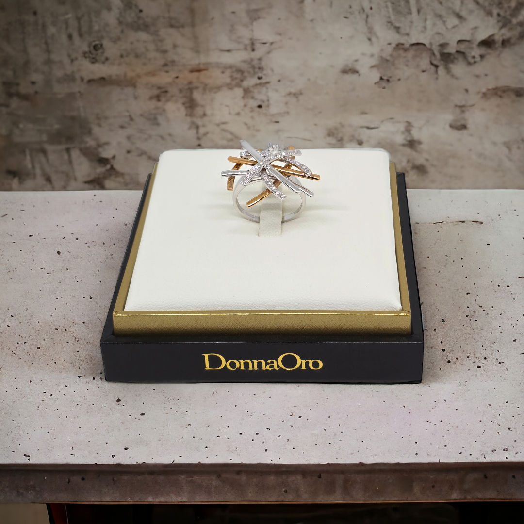 Ring Gold 750 Bicolor DonnaOro mit Diamanten KF4299