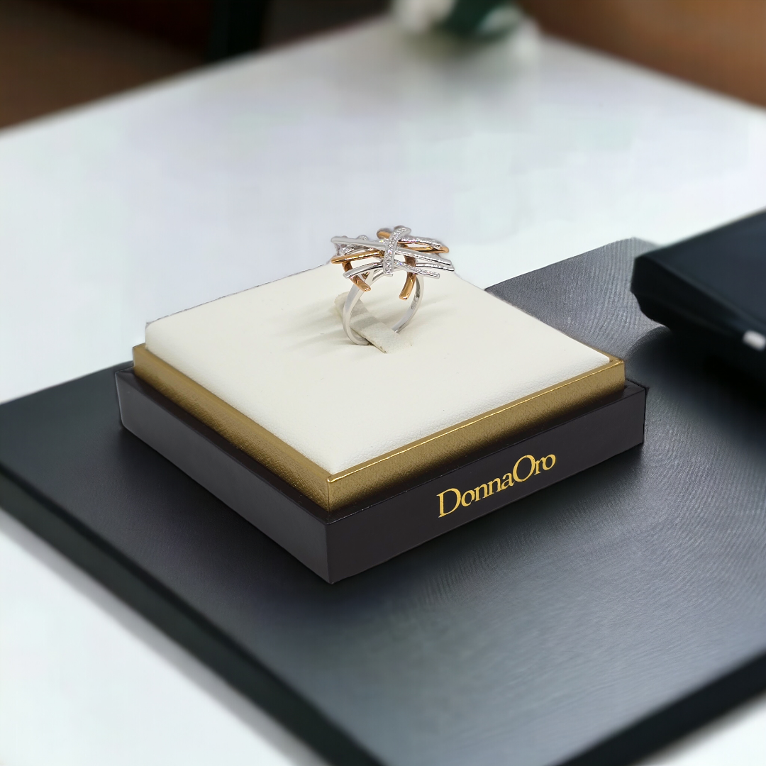 Ring Gold 750 Bicolor DonnaOro mit Diamanten KF4299
