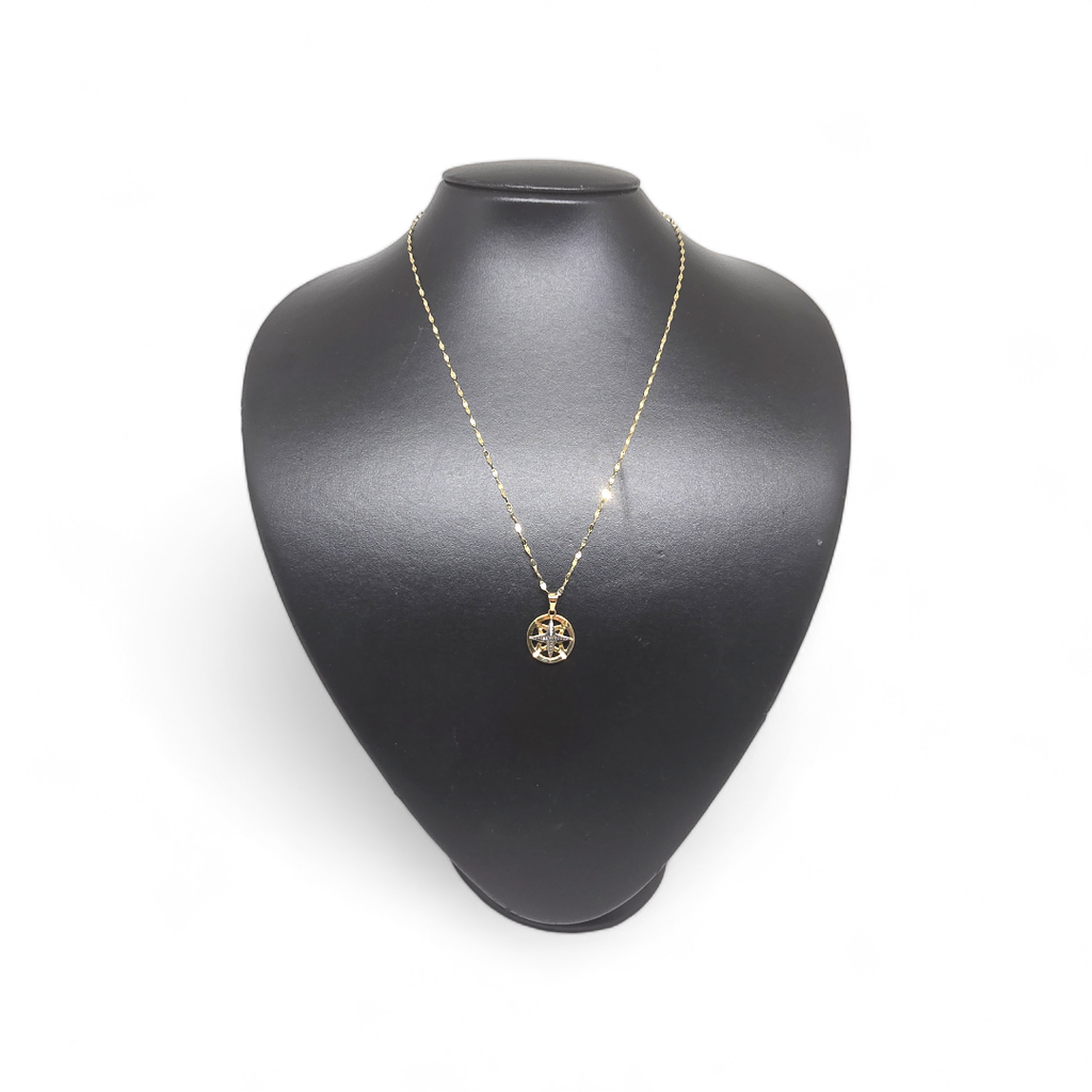 Collana in oro 750 18kt con ciondolo Rosa dei venti