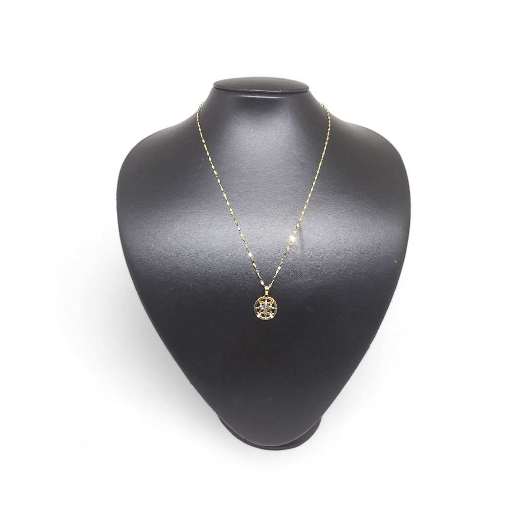 Collana in oro 750 18kt con ciondolo Rosa dei venti