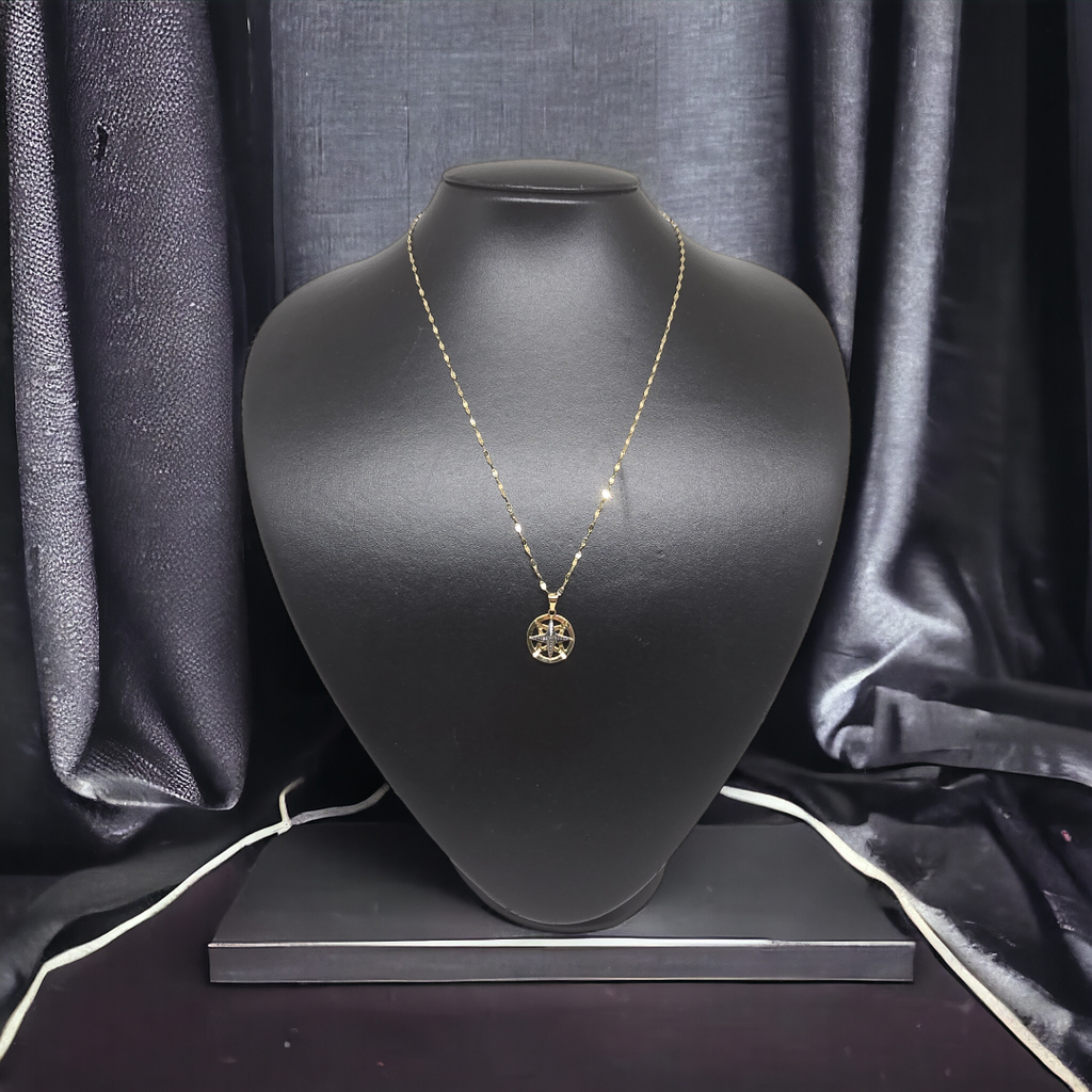 Collana in oro 750 18kt con ciondolo Rosa dei venti