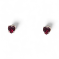 Orecchini iGold cuore rosso Oro Bianco 375 9KT