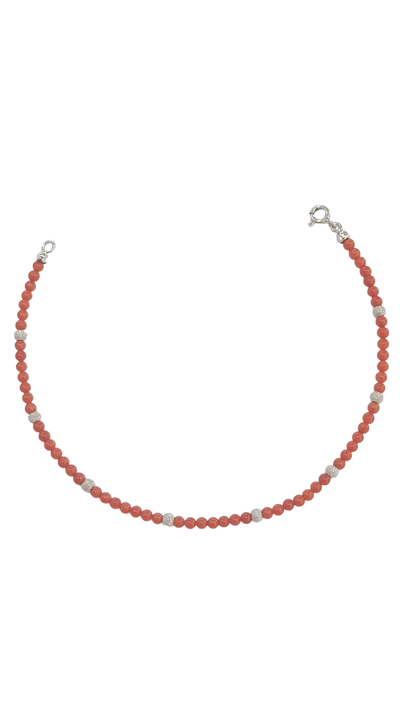 Damenarmband aus roter Koralle mit Verschluss aus 925er Silber