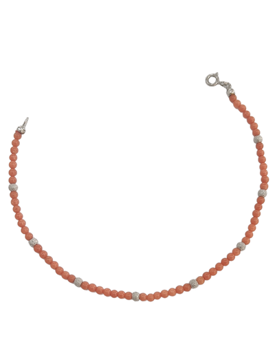 Damenarmband aus hellem Korallrot mit 925er Silberverschluss