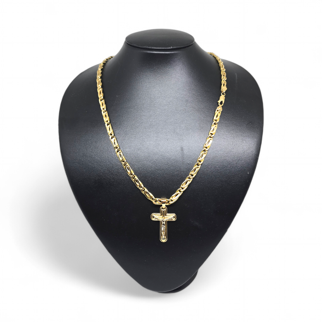 18 Karat Goldkette mit Flachpanzerkette