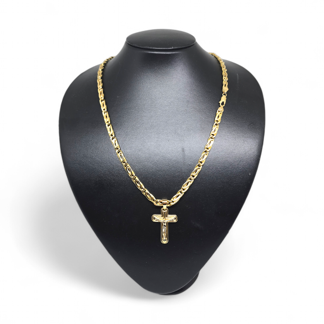 Collana in oro 18kt con maglia piatta