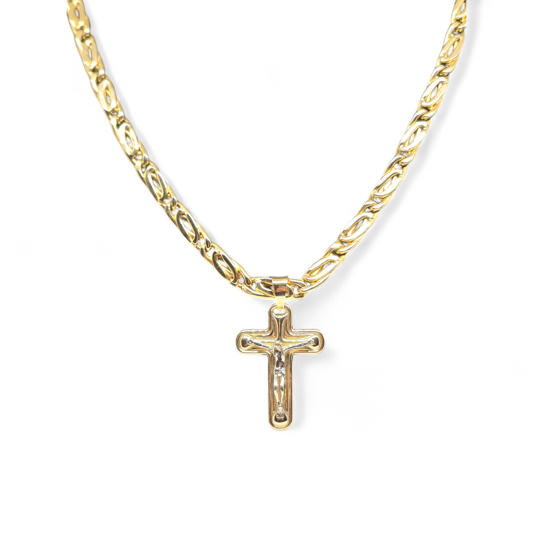 Collana in oro 18kt con maglia piatta