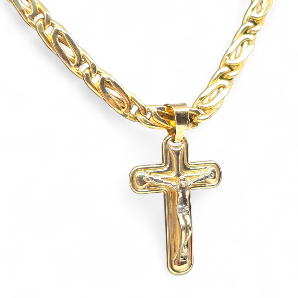 18 Karat Goldkette mit Flachpanzerkette