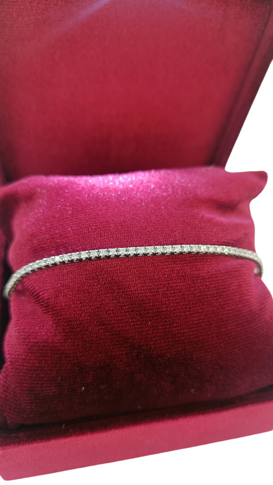 Bracciale tennis in oro bianco 18 carati con diamanti bianchi