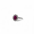 Anello donna PG gioielli in oro bianco, diamanti e rubino ANROUGE-R