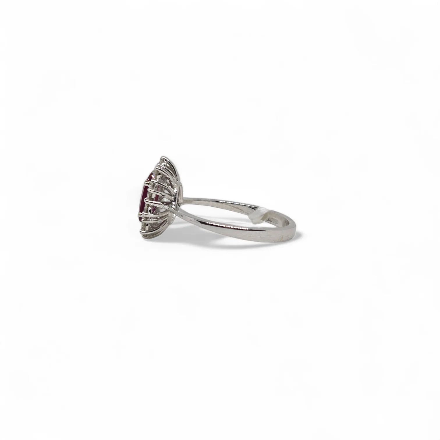 Anello donna PG gioielli in oro bianco, diamanti e rubino ANROUGE-R