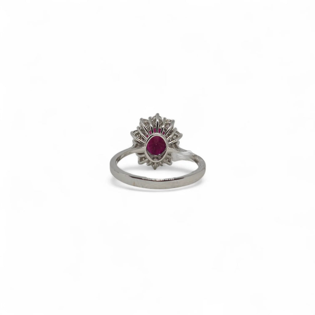 Anello donna PG gioielli in oro bianco, diamanti e rubino ANROUGE-R