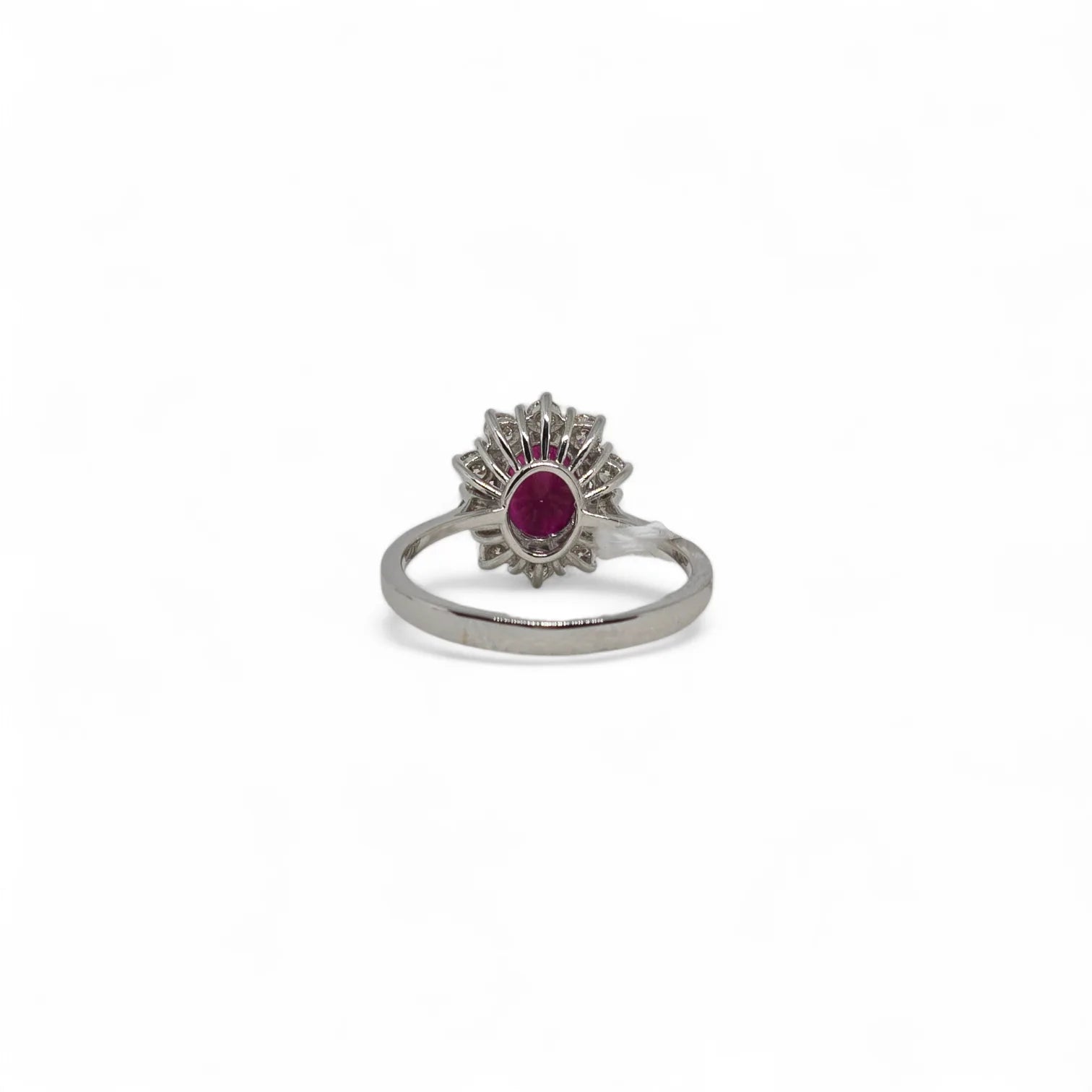 Anello donna PG gioielli in oro bianco, diamanti e rubino ANROUGE-R