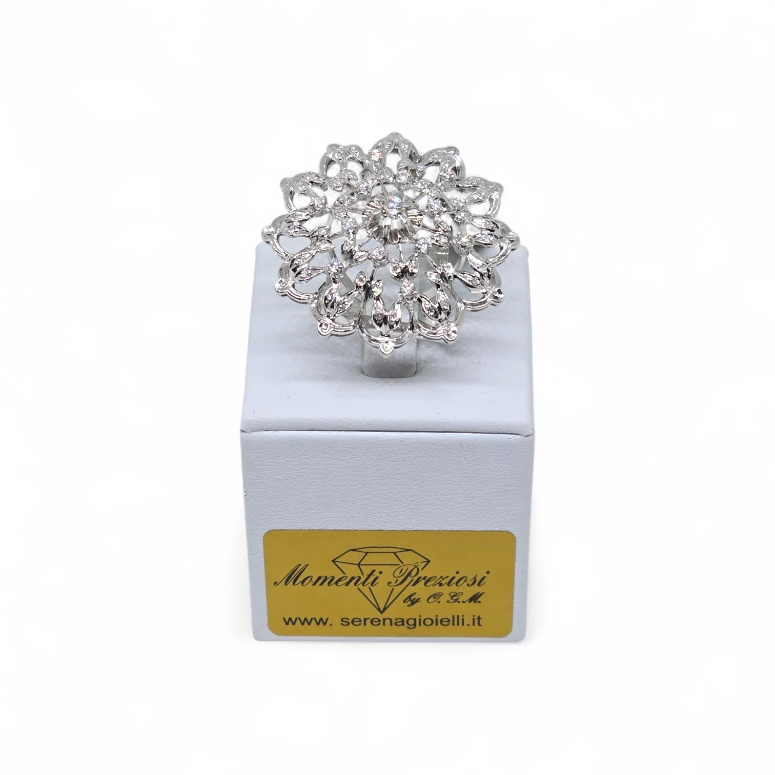 Luxuriöser 18k Weißgold-Solitärring mit Diamanten