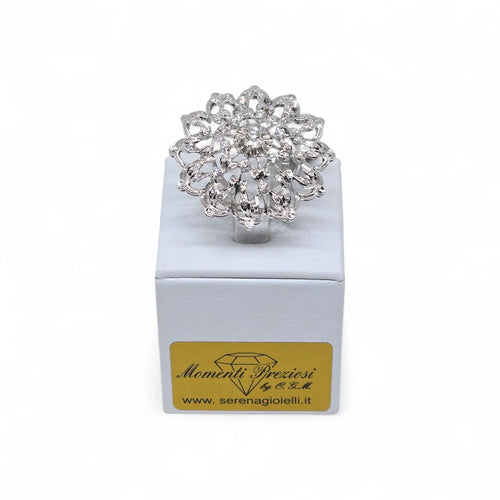 Anello Unico in Oro Bianco 18k di lusso con Diamanti