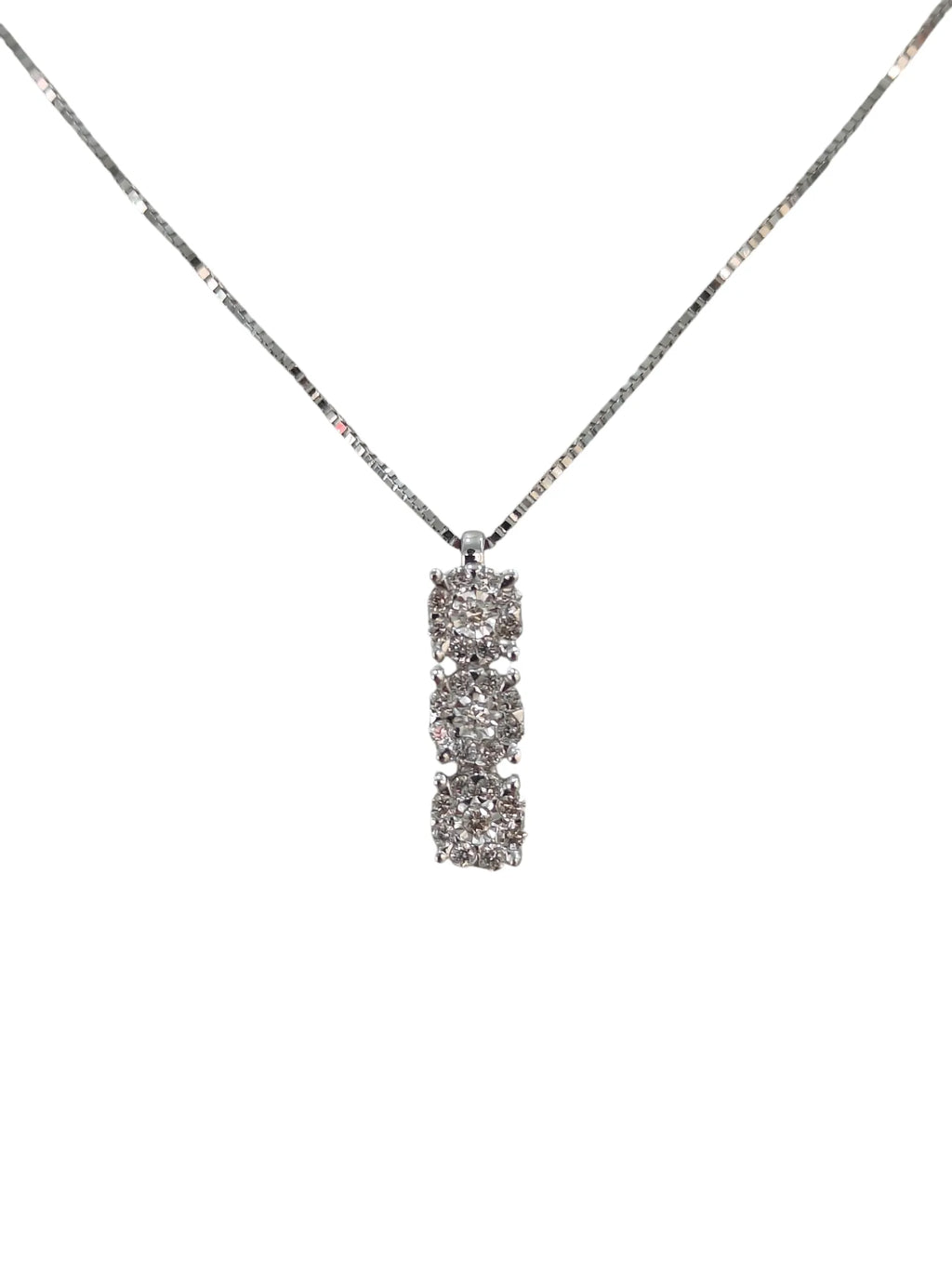 Collana donna trilogy in oro bianco e diamanti Donnaoro Lpf12087