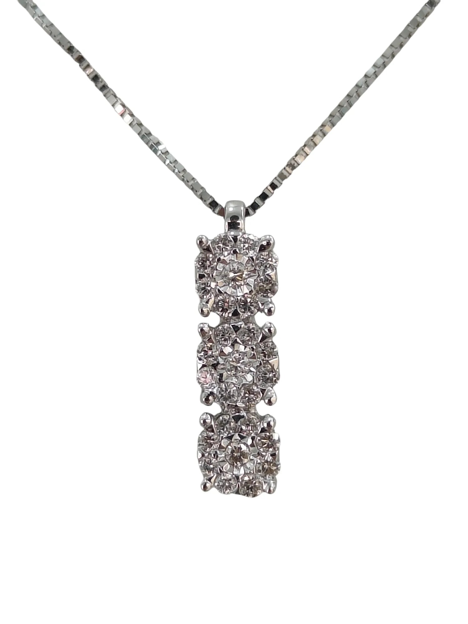 Collana donna trilogy in oro bianco e diamanti Donnaoro Lpf12087