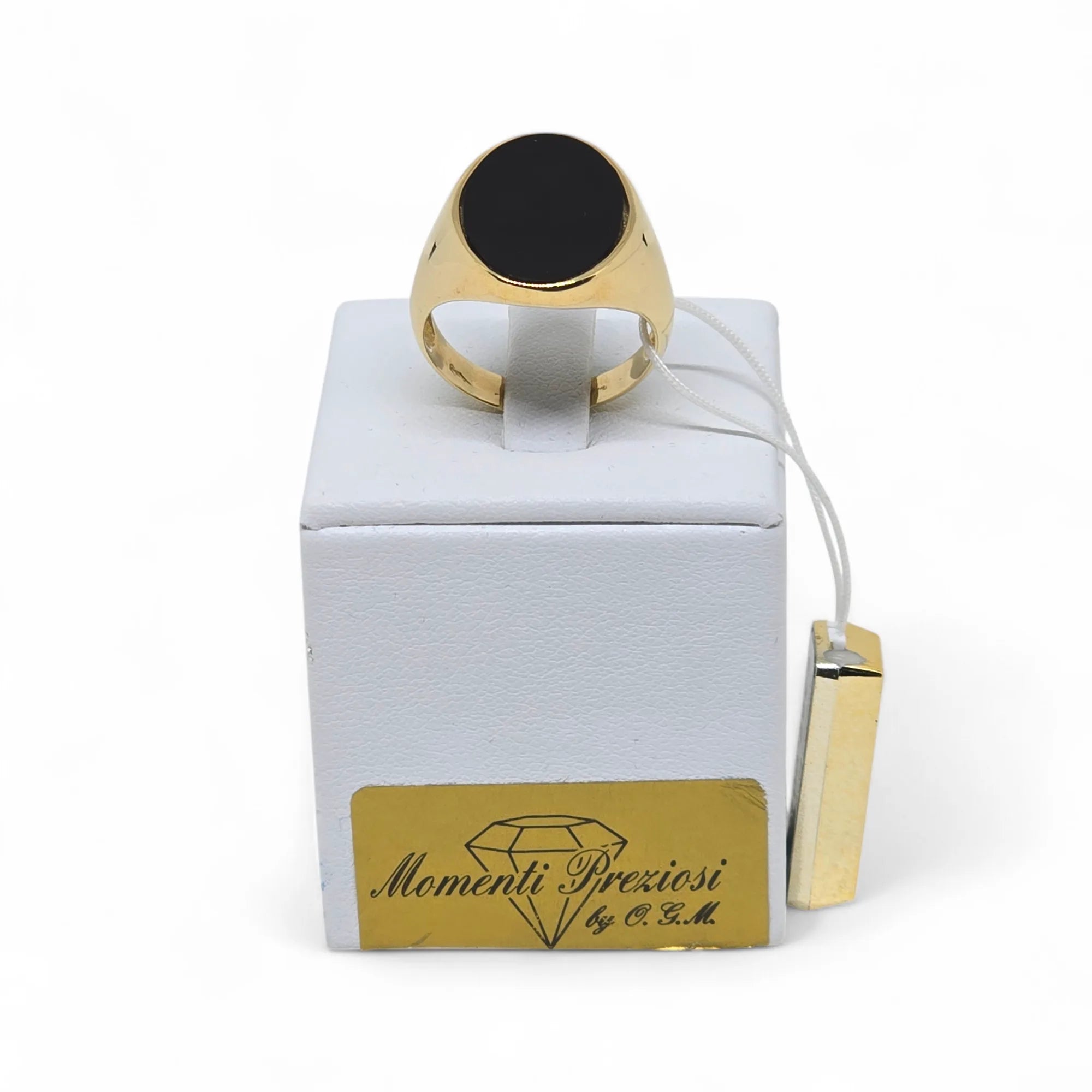 Anello iGold da Uomo in Oro 9k con ovale nero