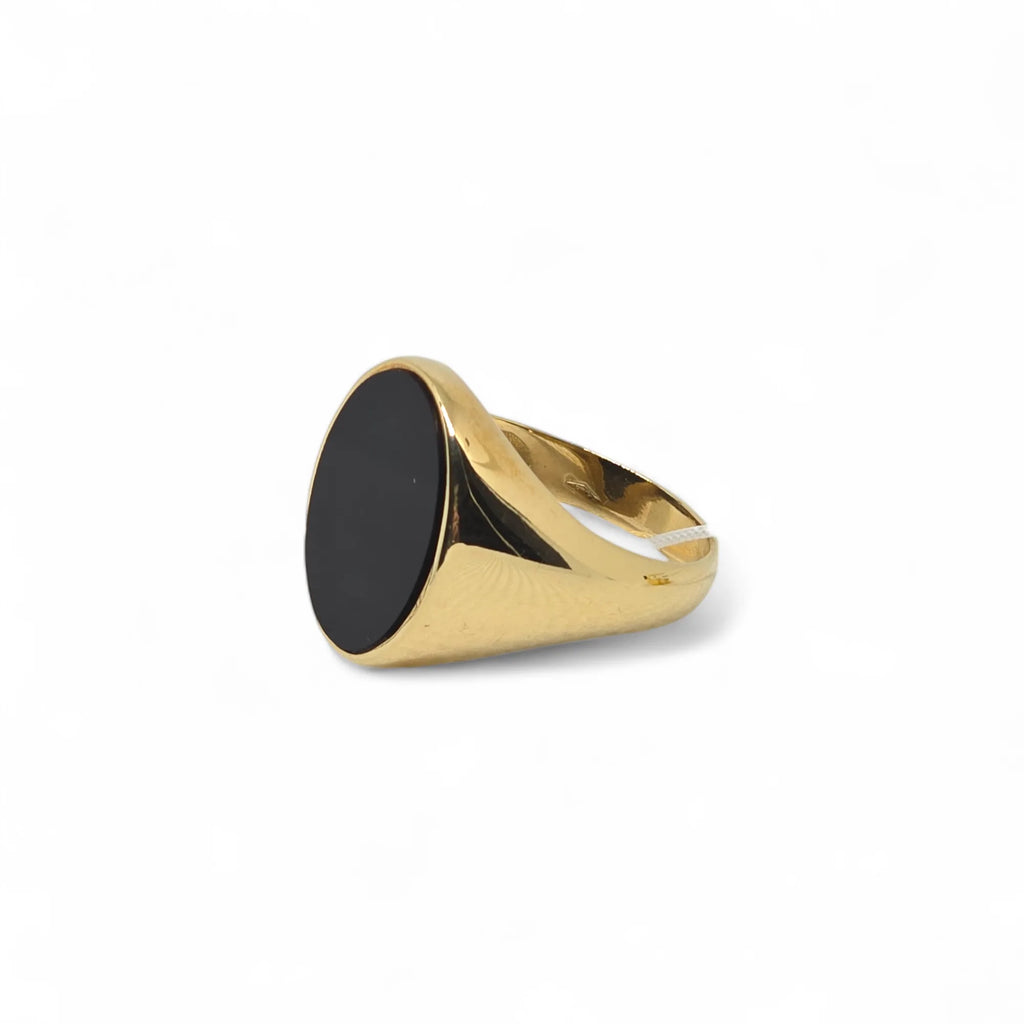 Herrenring iGold aus 9 Karat Gold mit schwarzem Oval