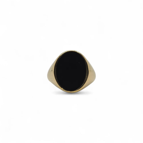 Herrenring iGold aus 9 Karat Gold mit schwarzem Oval