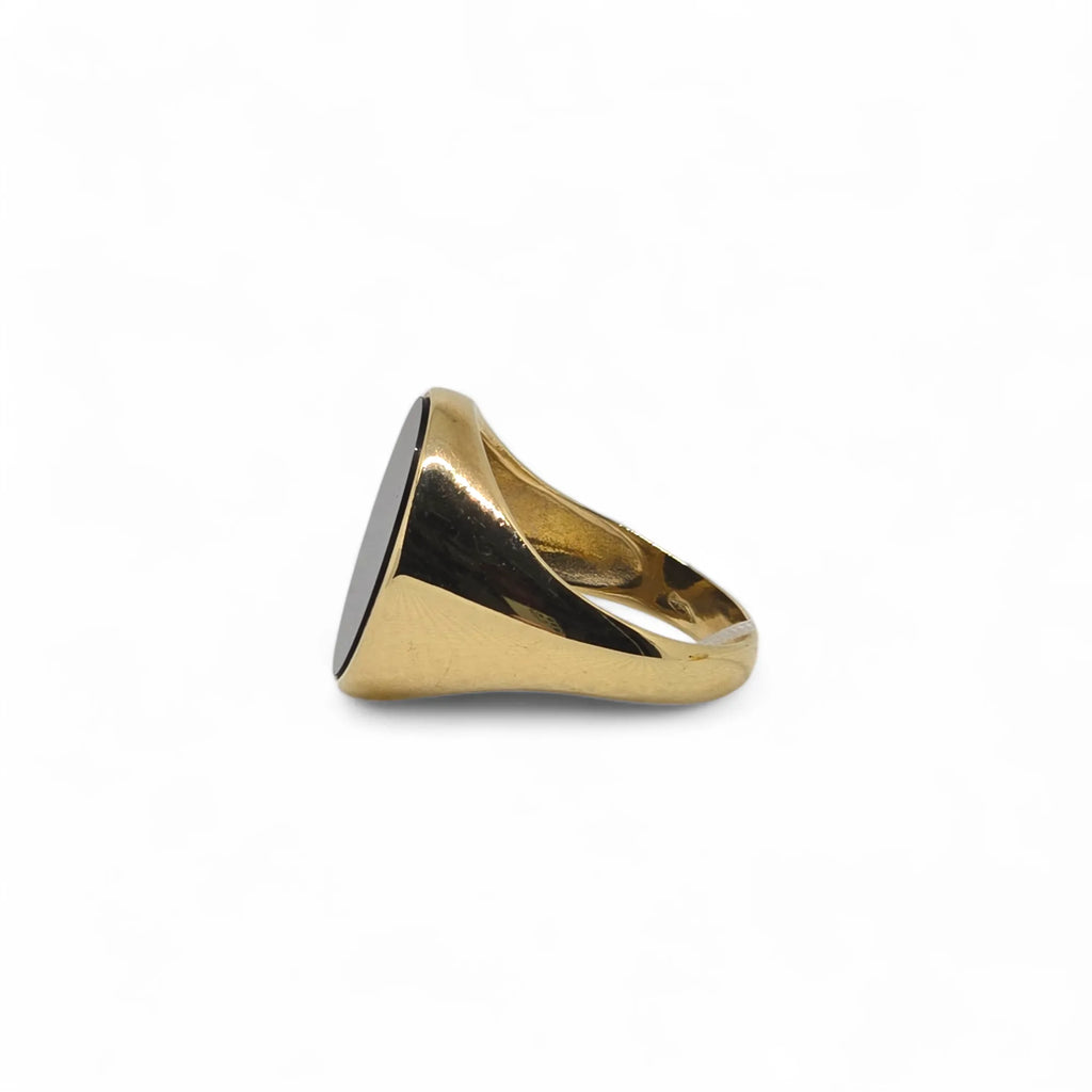 Herrenring iGold aus 9 Karat Gold mit schwarzem Oval