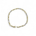 Bracciale uomo in oro giallo e bianco 18 carati con maglia intrecciata piatta