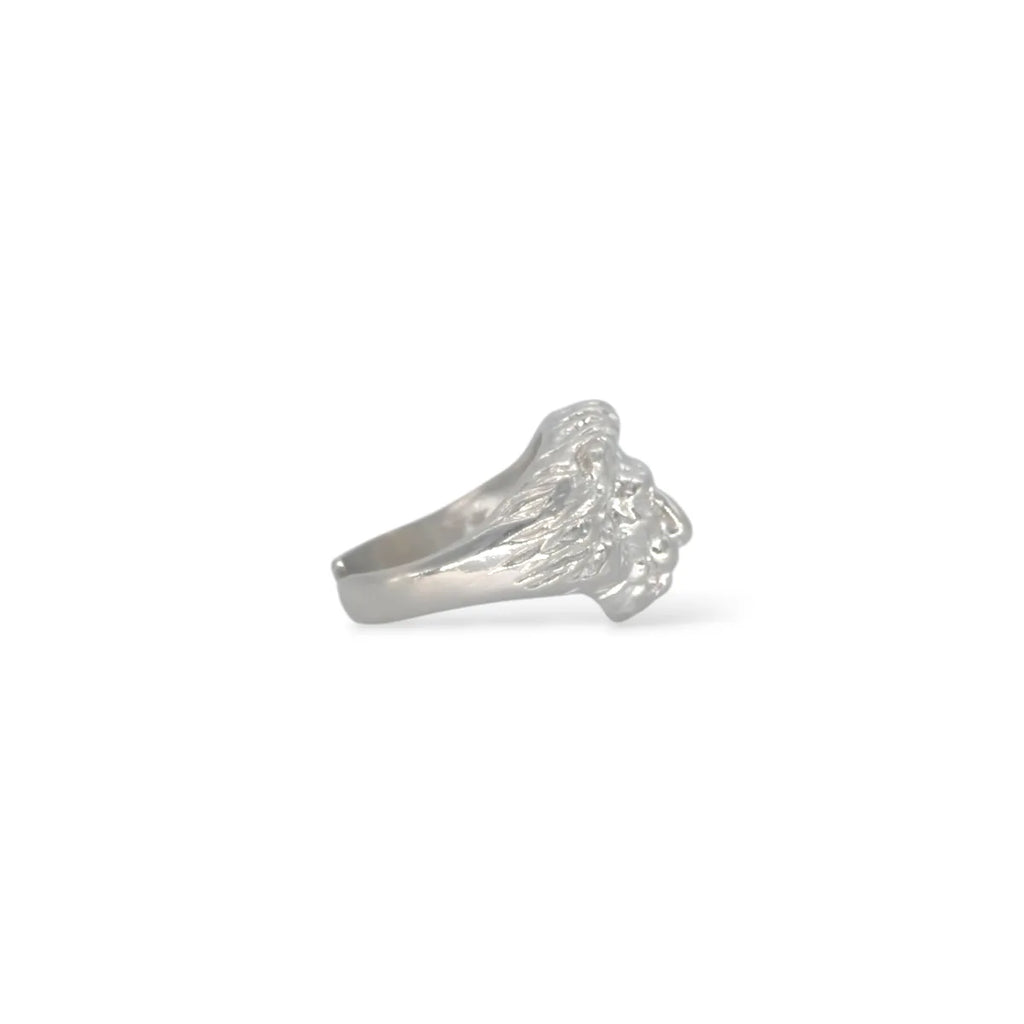 Anello regolabile da donna Testa di Leone in argento 925