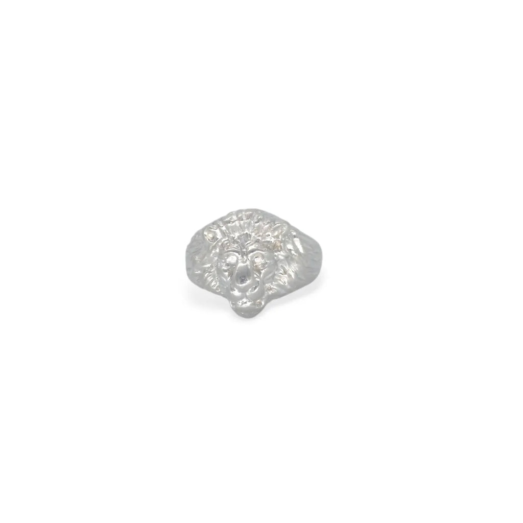 Anello regolabile da donna Testa di Leone in argento 925