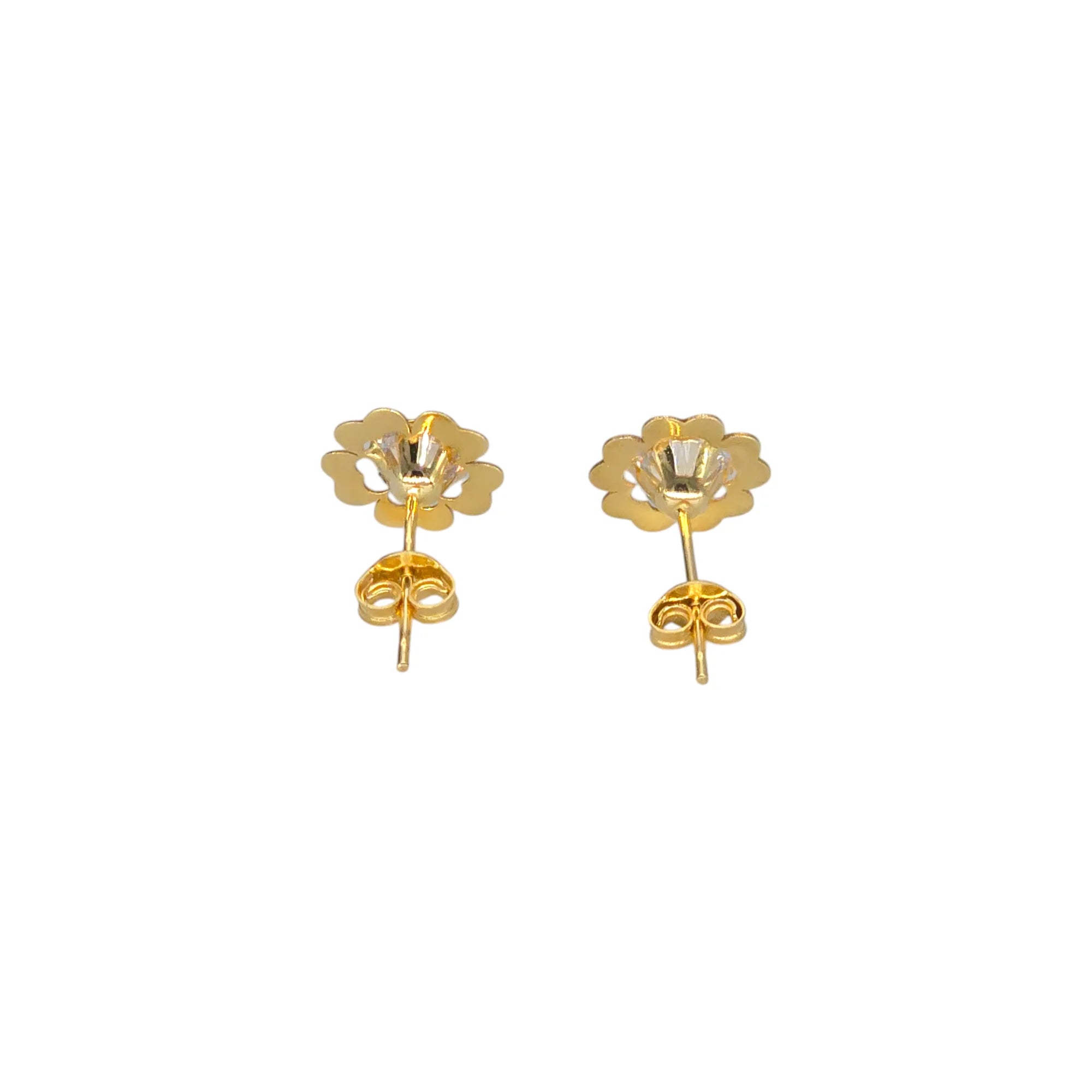 Completo donna collana e orecchini fiore in oro giallo 18 kt