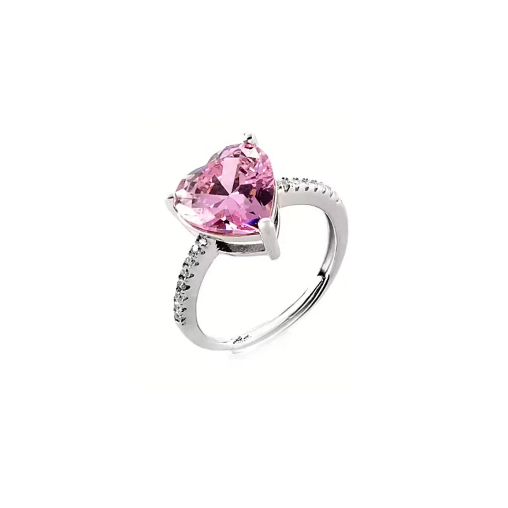 Herzring mit rosa Zirkonia aus 925er Silber - 4US Cesare Paciotti 4UAN6076W
