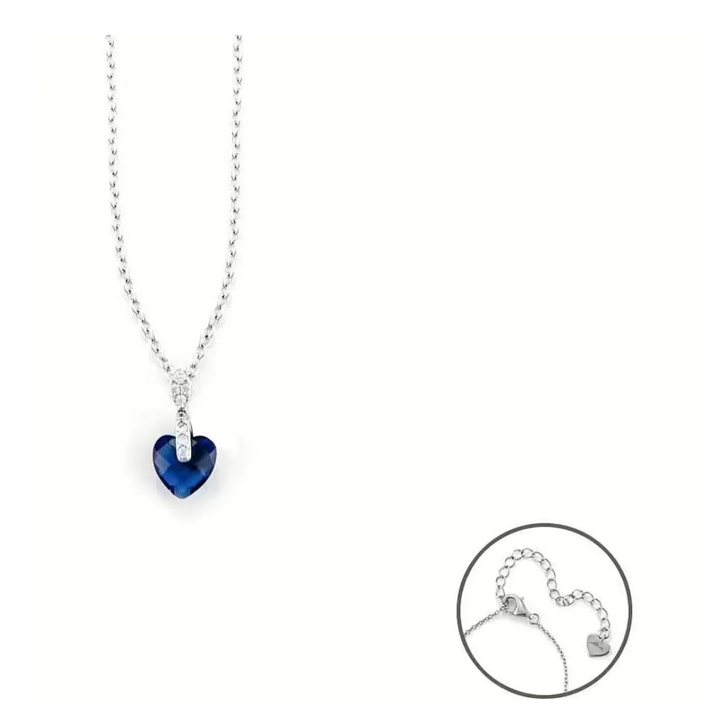 Collana con Pendente a Cuore con Zirconi Blu in Acciaio - 4US Cesare Paciotti 4UCL6899W