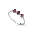 Anello trilogy di rubini donna in oro bianco 18kt e diamanti Pg Gioielli
