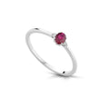 Damenring PG-Schmuck aus Weißgold mit Diamanten und Rubin