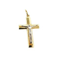Ciondolo croce in oro giallo 9 carati con cristo bianco Igold