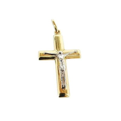 Kreuzanhänger in 9 Karat Gelbgold mit weißem Christus Igold