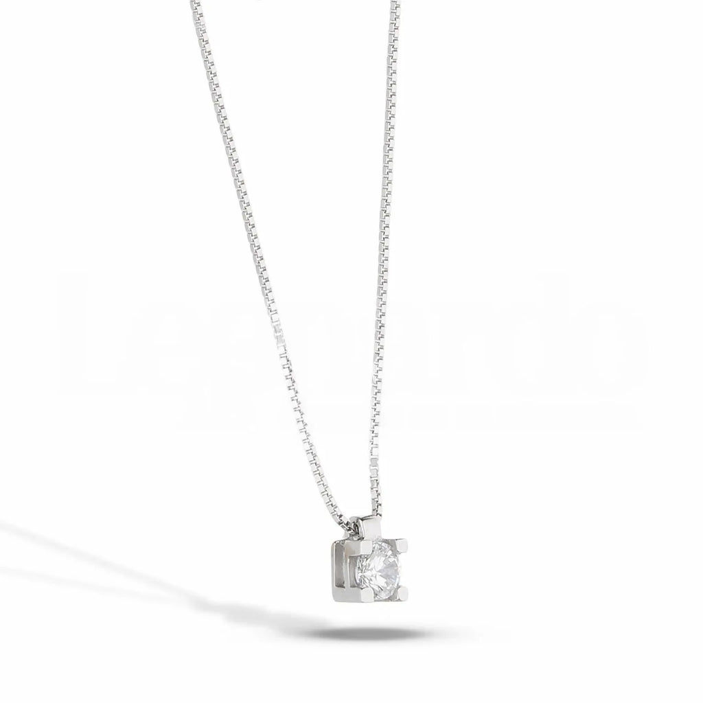 Damen-Lichtpunkt-Halskette aus Gold und weißem Zirkonia Elegant für Verlobung
