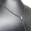 Rosario bianco nero 18 carati misura 60cm