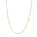 Rosario girocollo in oro giallo 18Kt con sfere lisce bicolore