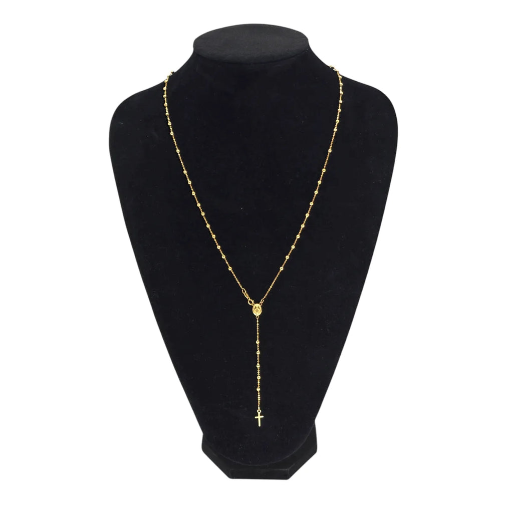 Rosario girocollo in oro giallo 18Kt misura 60 cm