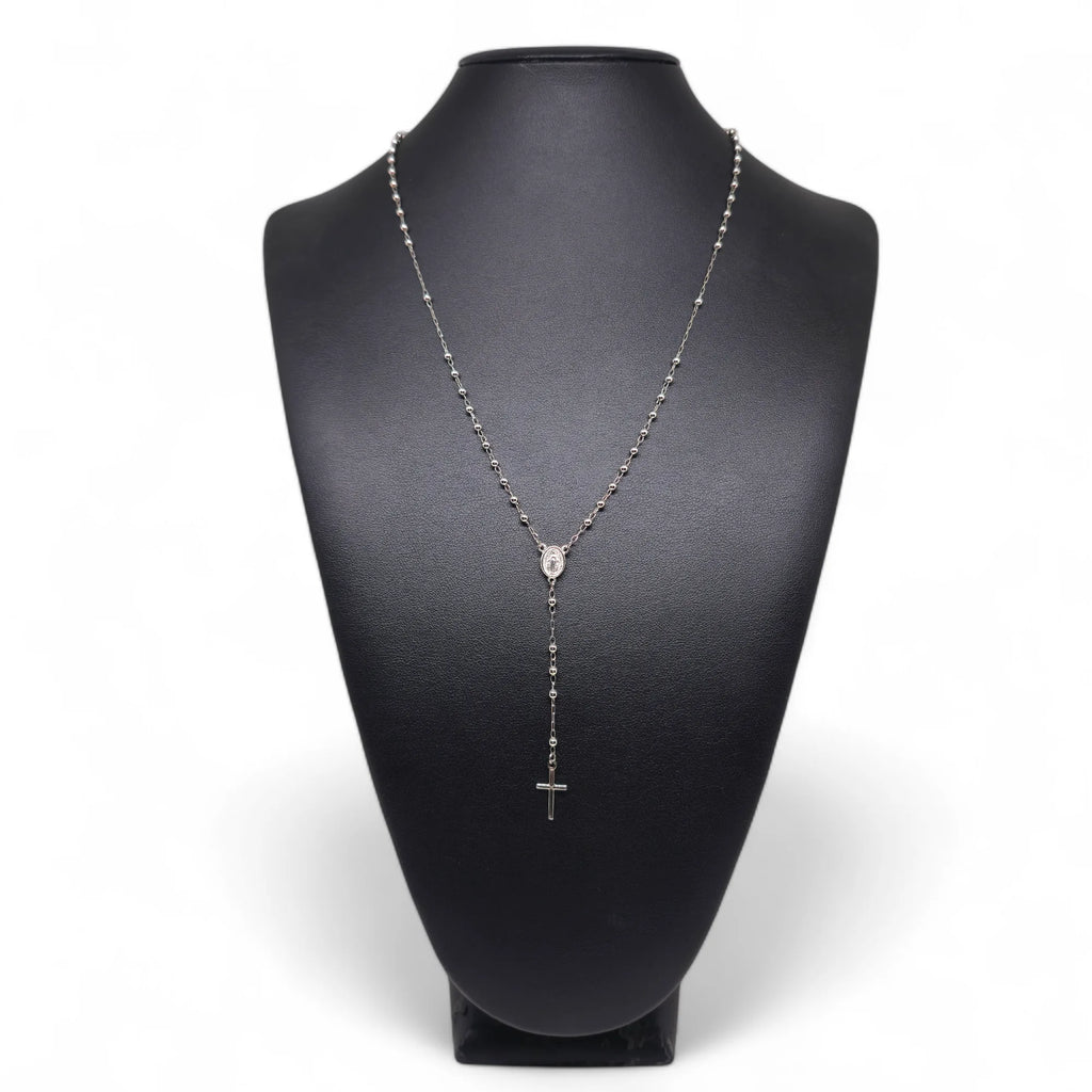 Rosario iGold Uomo in Oro Bianco 9KT da 50cm