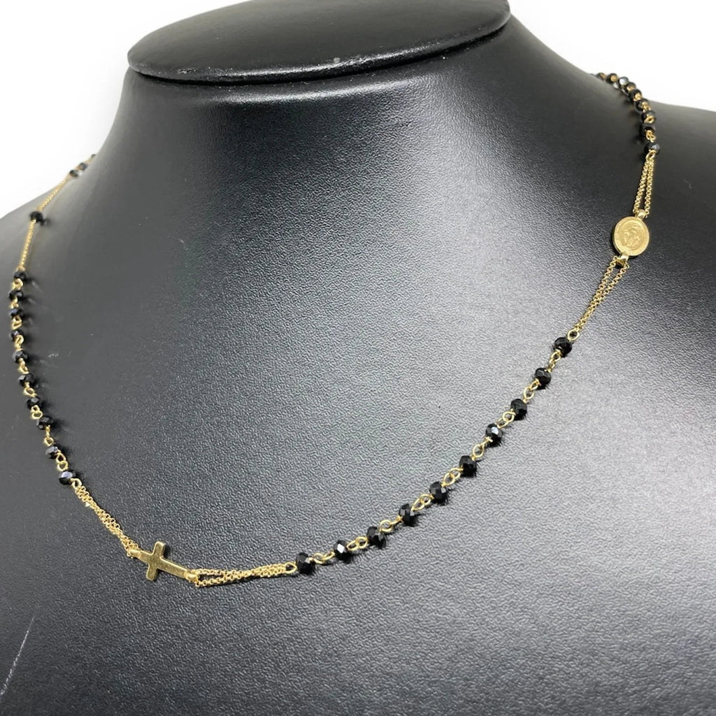 Rosario in oro giallo 18 Kt misura 50cm