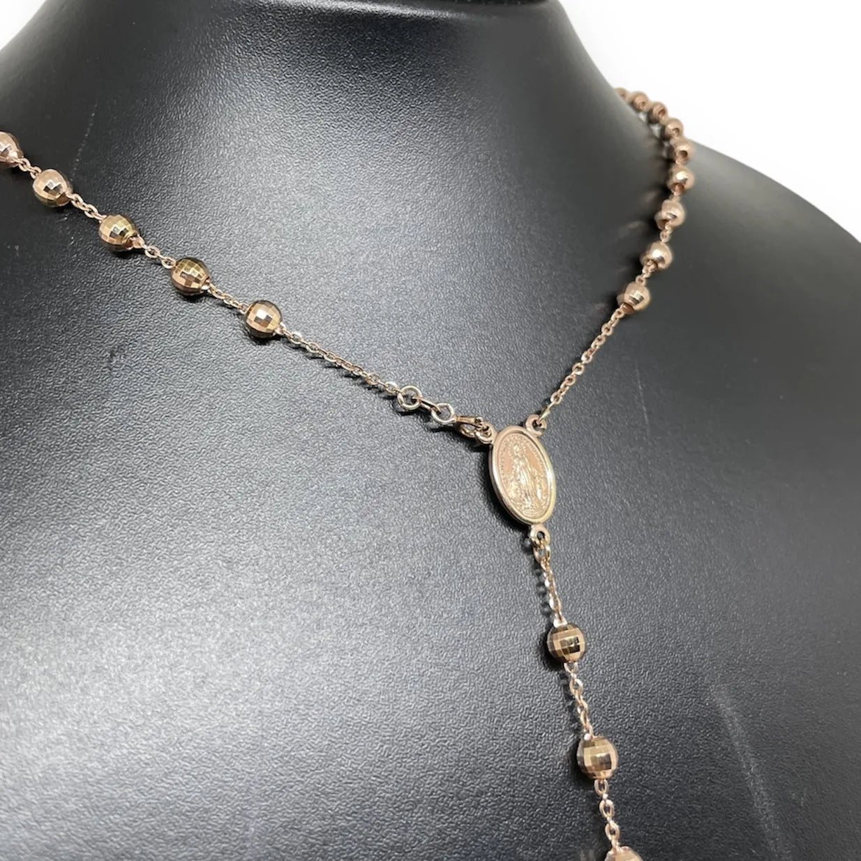 Rosario oro rosè 18 Kt misura 50 cm
