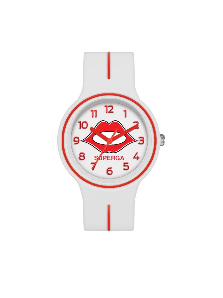 Orologio bimba SUPERGA in gomma Bianco e rosso STC135